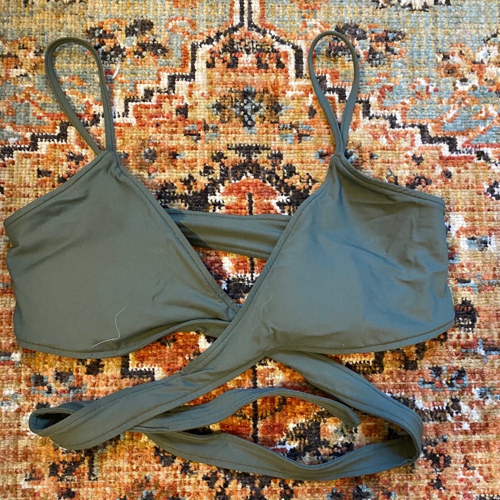 Hunter green wrap around top